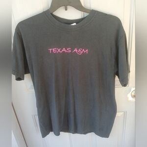 Women's Black Texas A&M T Shirt Size Large Aggie Aggies Unisex